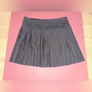 Like New Aqua Size Small Charcoal Grey Tweed Pleated Mini Skirt